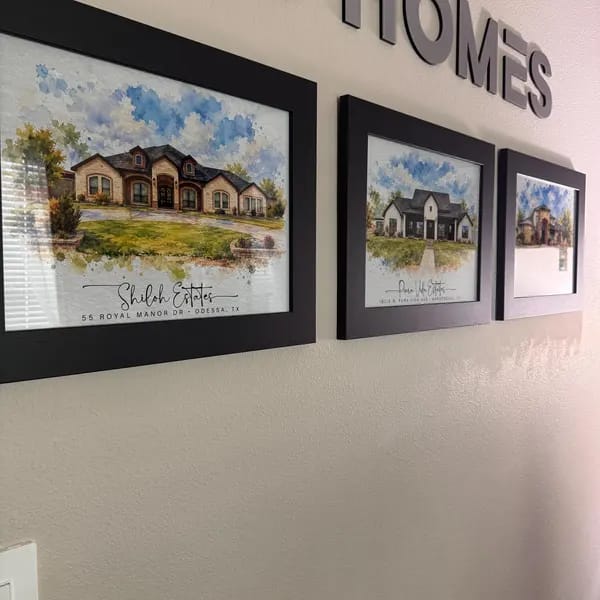 Customer photo review of Custom Watercolor Home Portrait