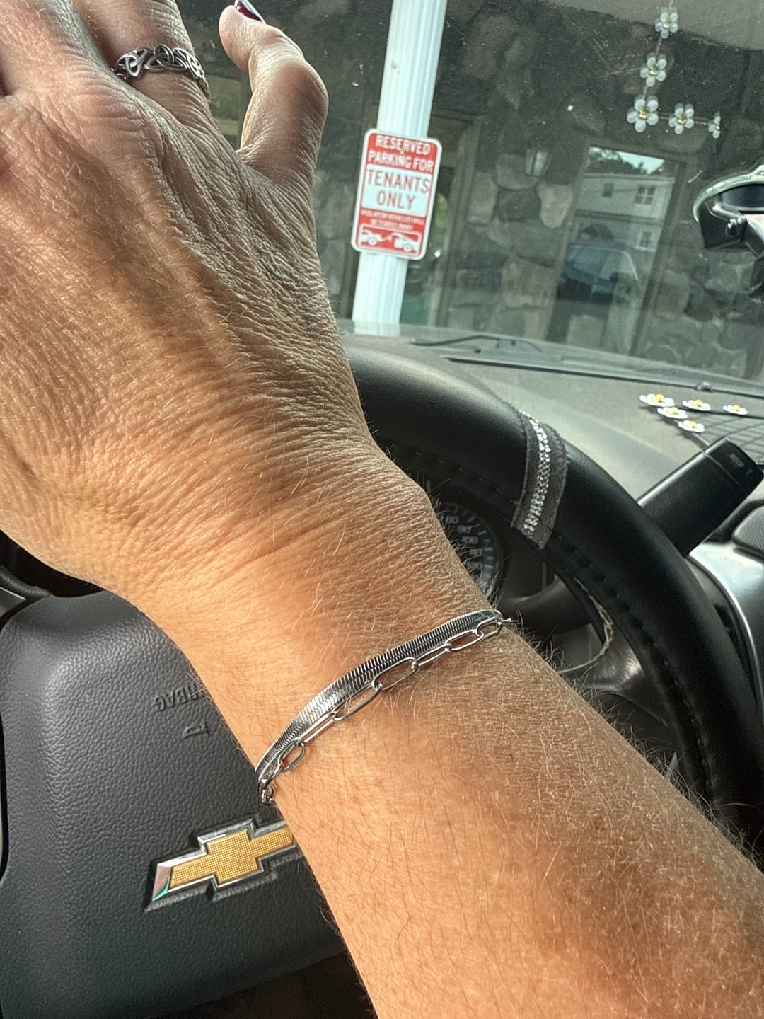 Customer photo review of Angelica® Stainless Steel Herringbone Bracelet (Bundle)