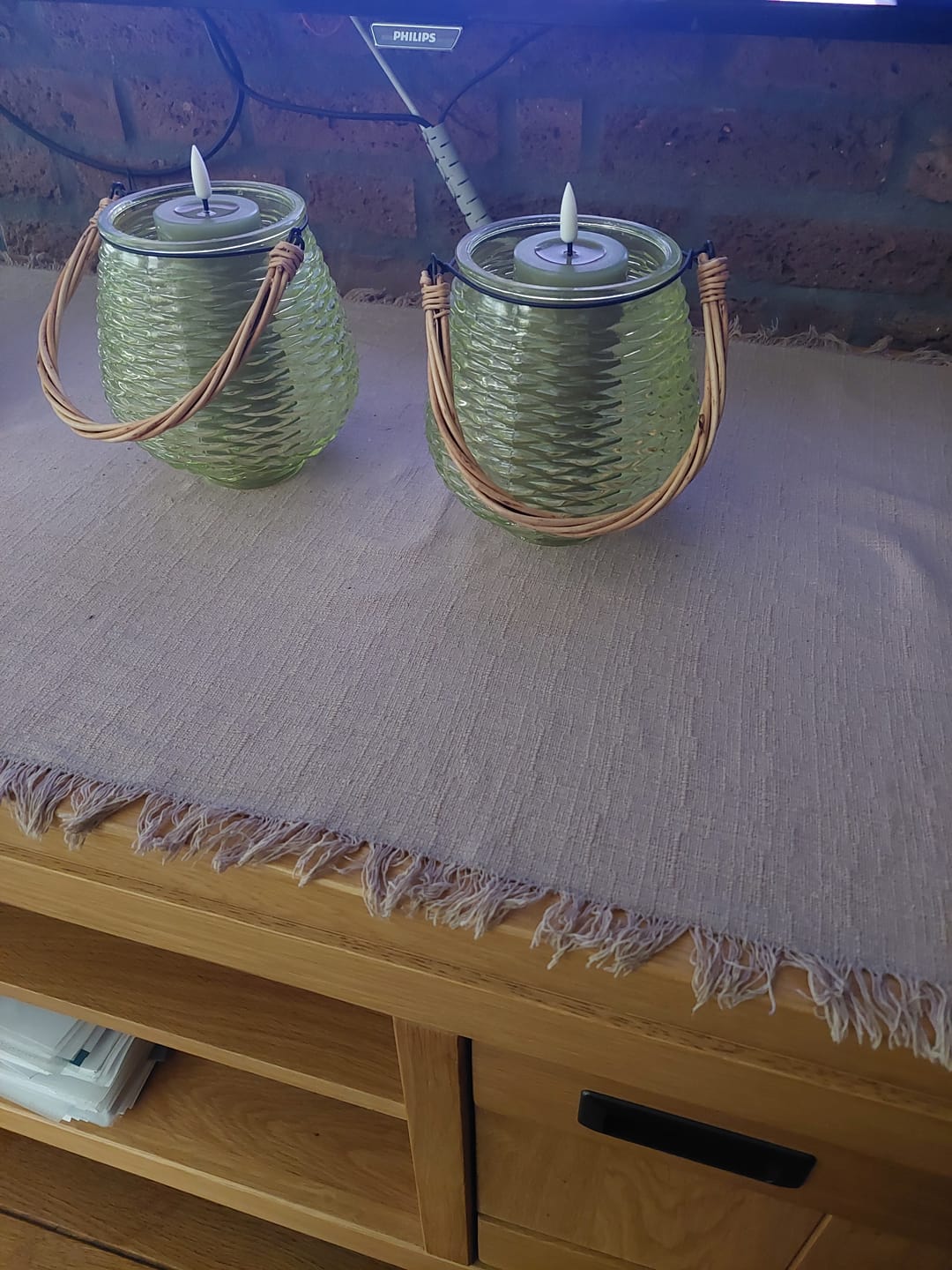 Customer photo review of LED Bloklys Ø 5 x 12,5 cm Olivengrøn