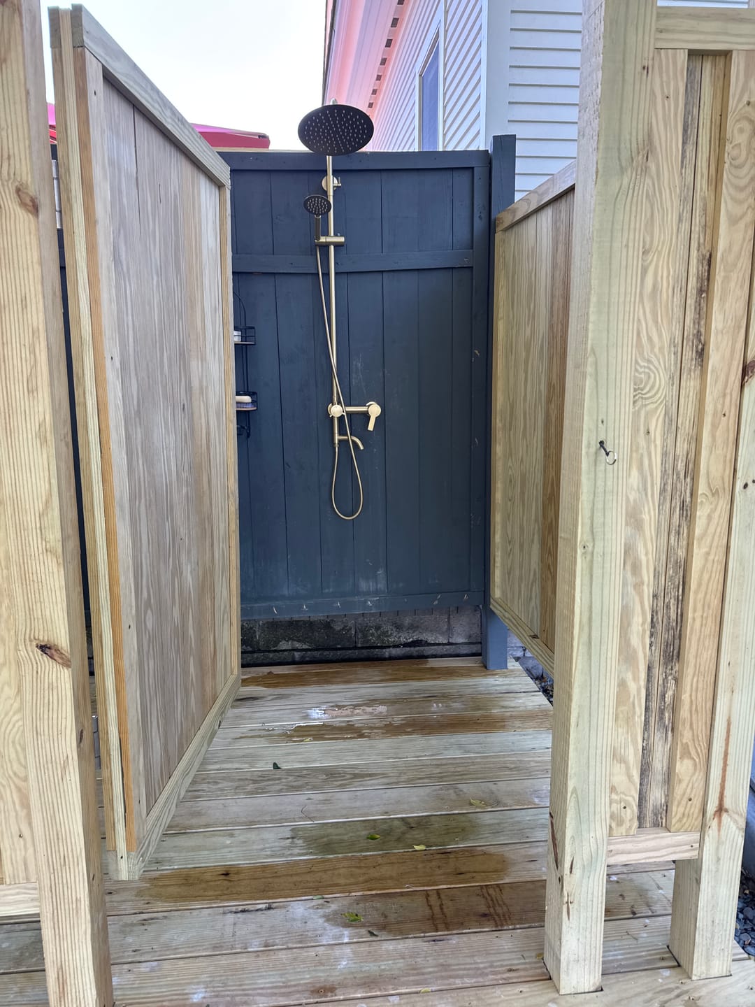 Customer photo review of 3-Function 304 Stainless Steel Wall-Mounted Outdoor Shower System