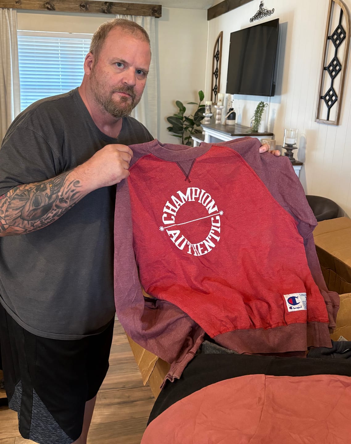 Customer photo review of Wholesale Champion Sweatshirts (10 Pieces)