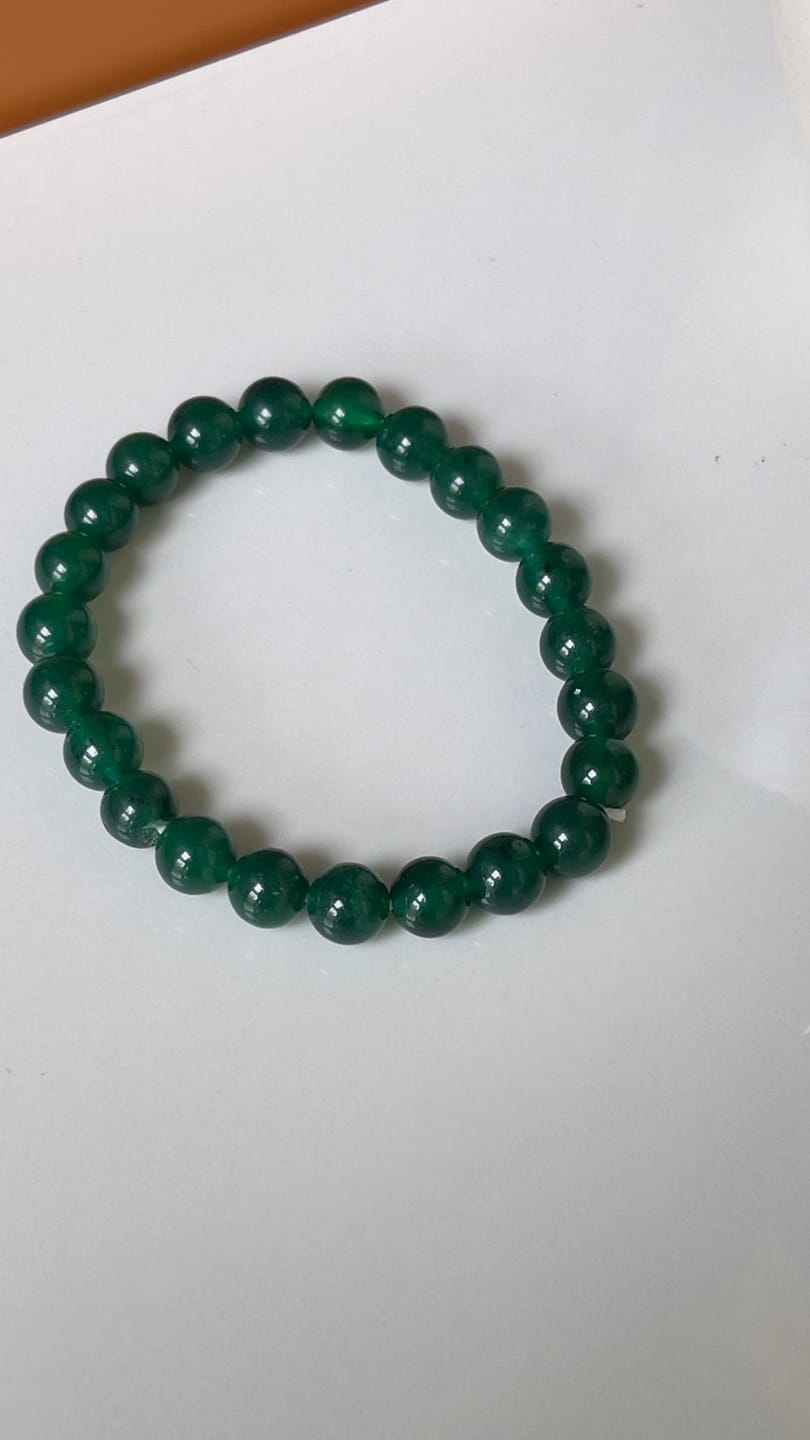 Customer photo review of Natural Green Jade Crystal Bracelet – Vastu Remedy for Abundance & Protective Harmony | 8mm Beads