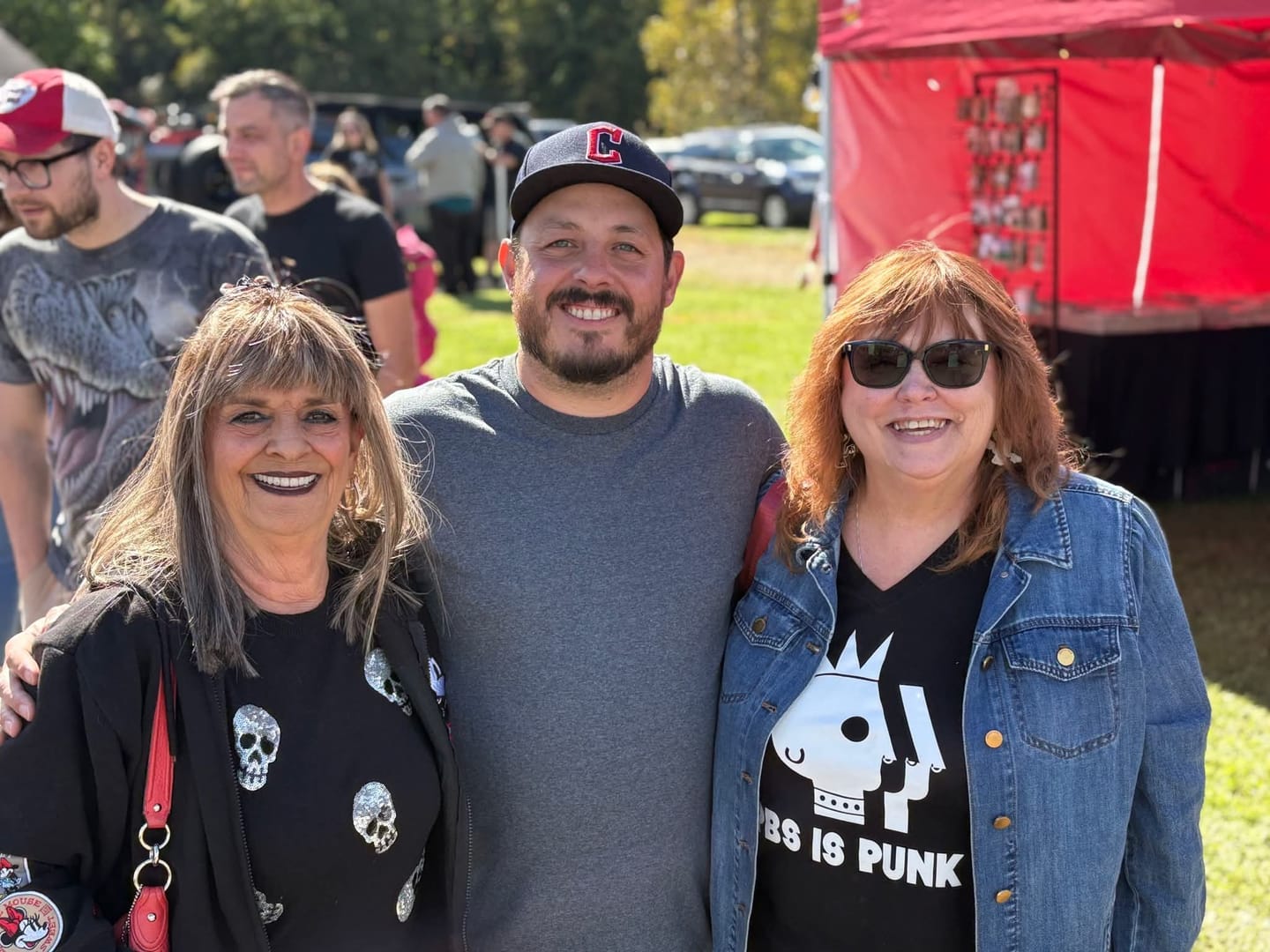 Customer photo review of PBS is Punk Women's Relaxed V-neck Tee