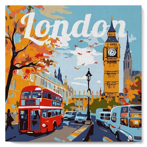 Customer photo review of Mini Peinture par Numéros 20x20cm avec cadre Big Ben Londres