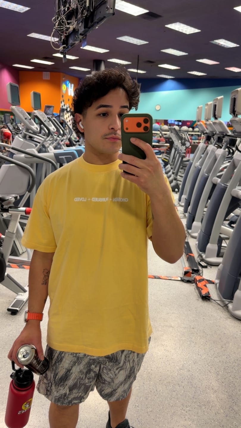 Customer photo review of Chosen Pursued Loved Heavy Tee