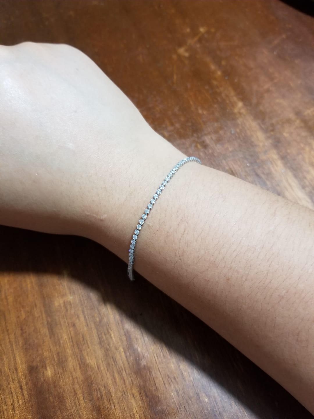 Customer photo review of Pulsera Junya Mini Plata + Zirconia