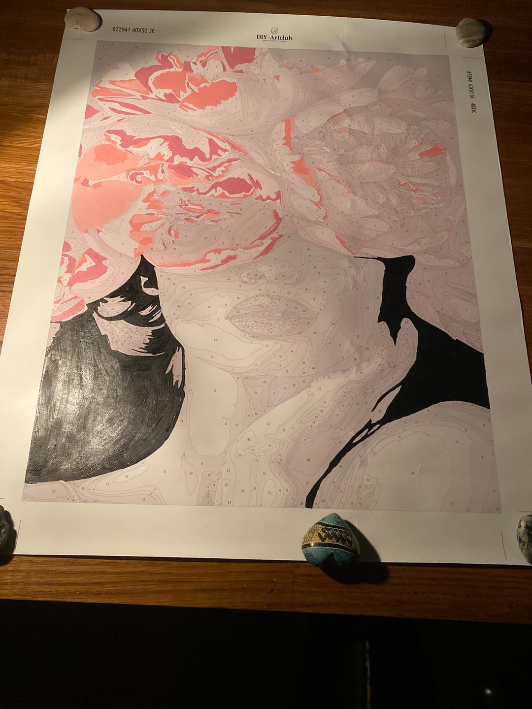 Customer photo review of Noir Woman | Paint by Numbers
