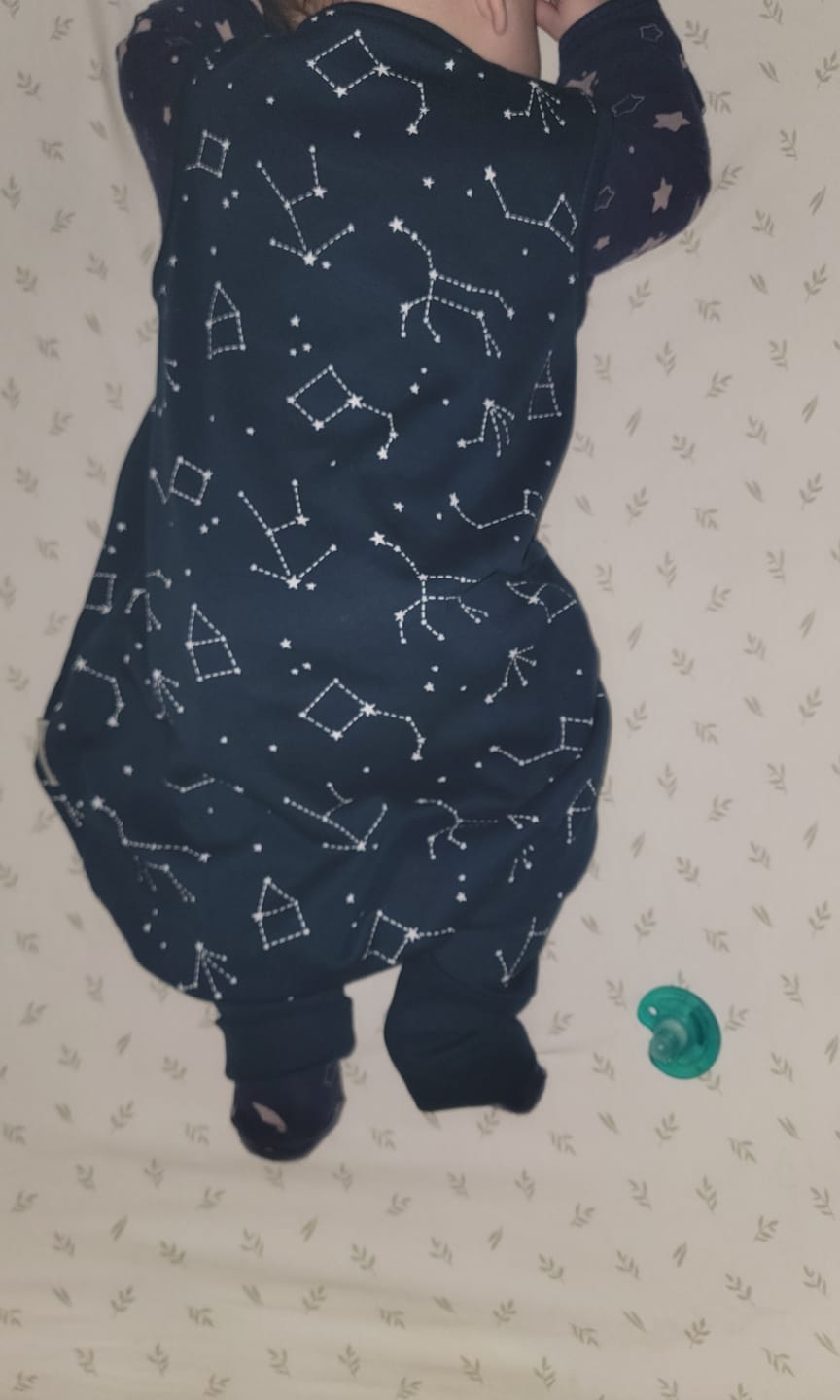 Customer photo review of 4 Season® Baby Sleep Bag with Feet, Merino Wool & Organic Cotton, Night Sky™