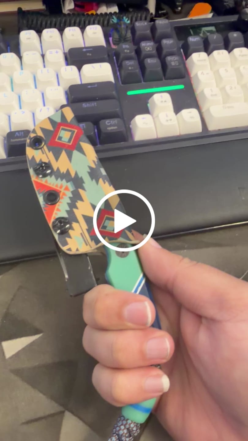 Customer video review of Farmer Made EDC Little Boss 003 Fixed Blade - 3" 1095 Harpoon, Natural G10 and Blue Epoxy - Made in USA (FM-LITTLEBOSS-003)