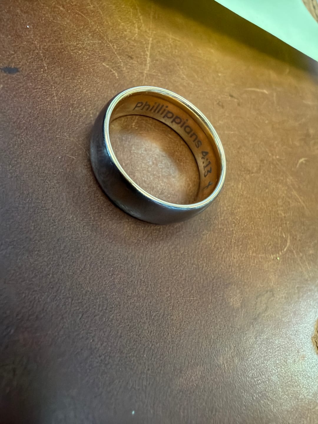 Customer photo review of High Polished Silver / Rose Gold Interior - 8mm