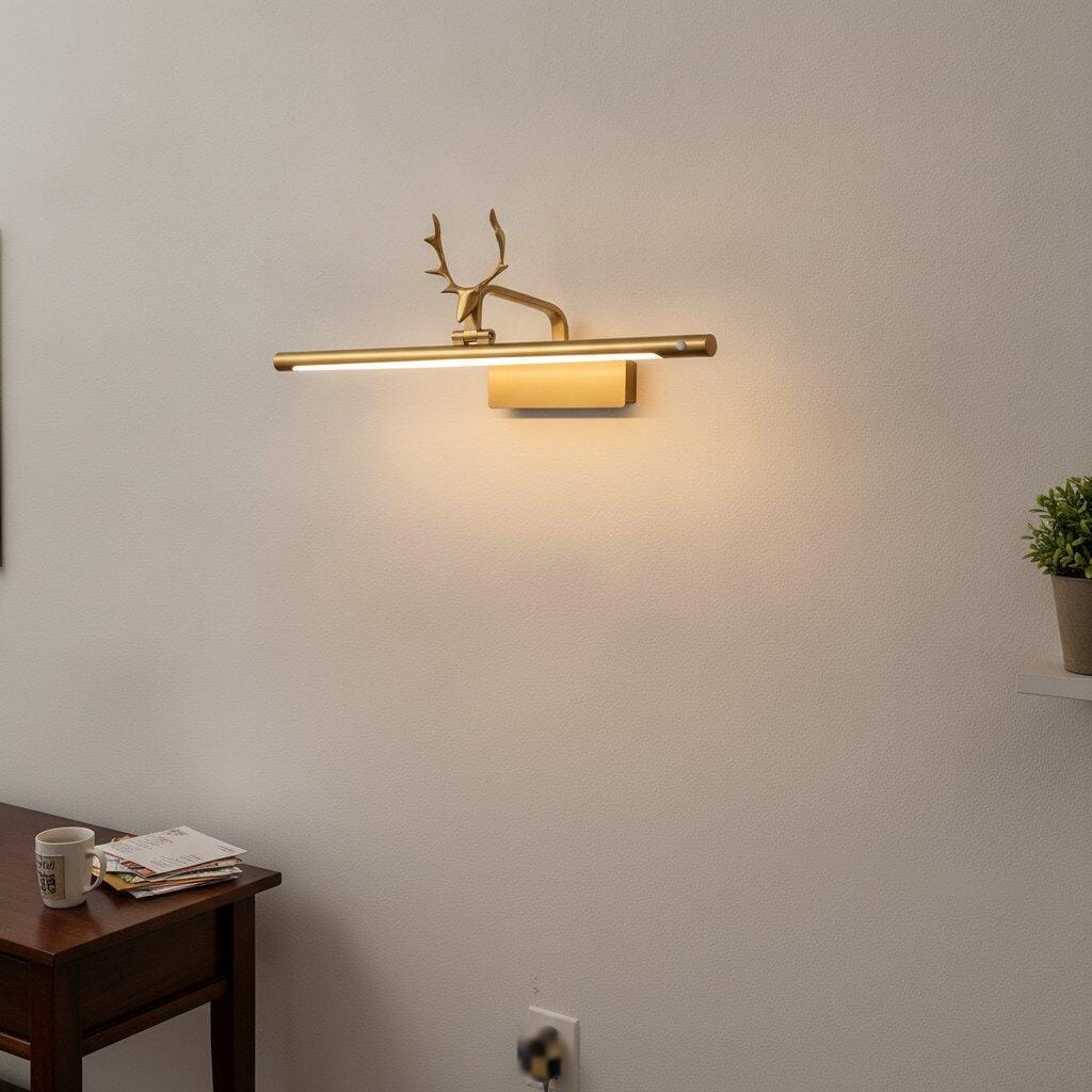 Customer photo review of Wall Sconce, Stag Horn Picture Light, Metal & Acrylic, Integrated LED