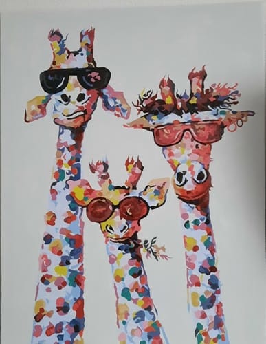 Customer photo review of Famille Girafes Pop art