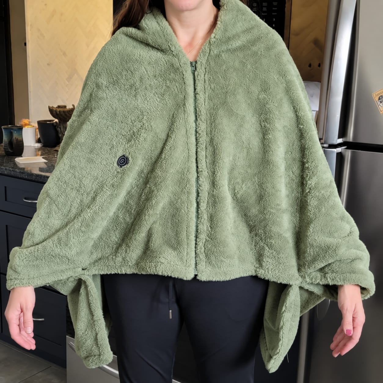 Customer photo review of ShadeEase USB Heated Wearable Shawl