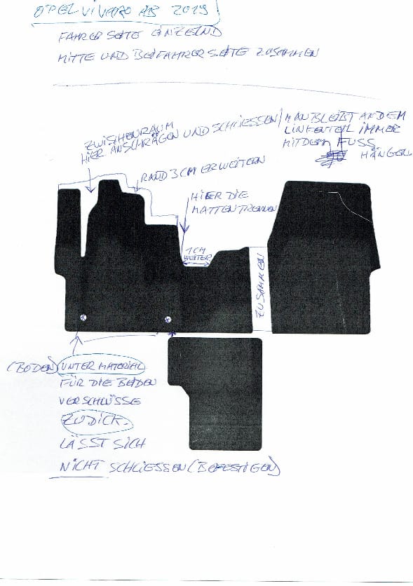 Customer photo review of Fußmatten für Van - Vorne