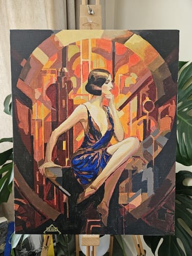 Customer photo review of Femme assise Art Déco