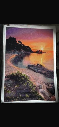 Customer photo review of Broderie Diamant - Plage calme et Coucher de Soleil
