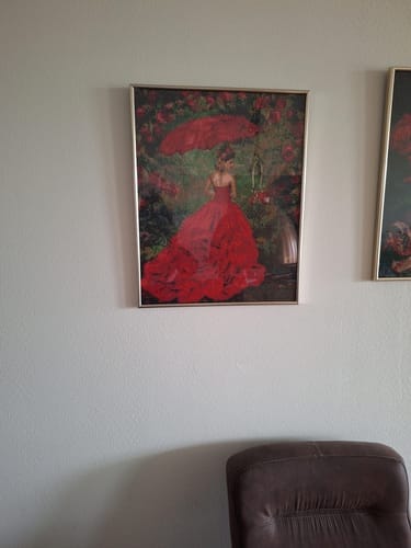 Customer photo review of Broderie Diamant - Femme à la Robe rouge