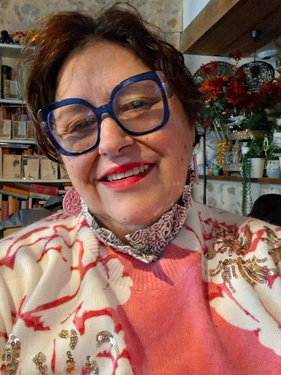 Customer photo review of Blouse Émilie – Coton imprimé Dentelle épicée