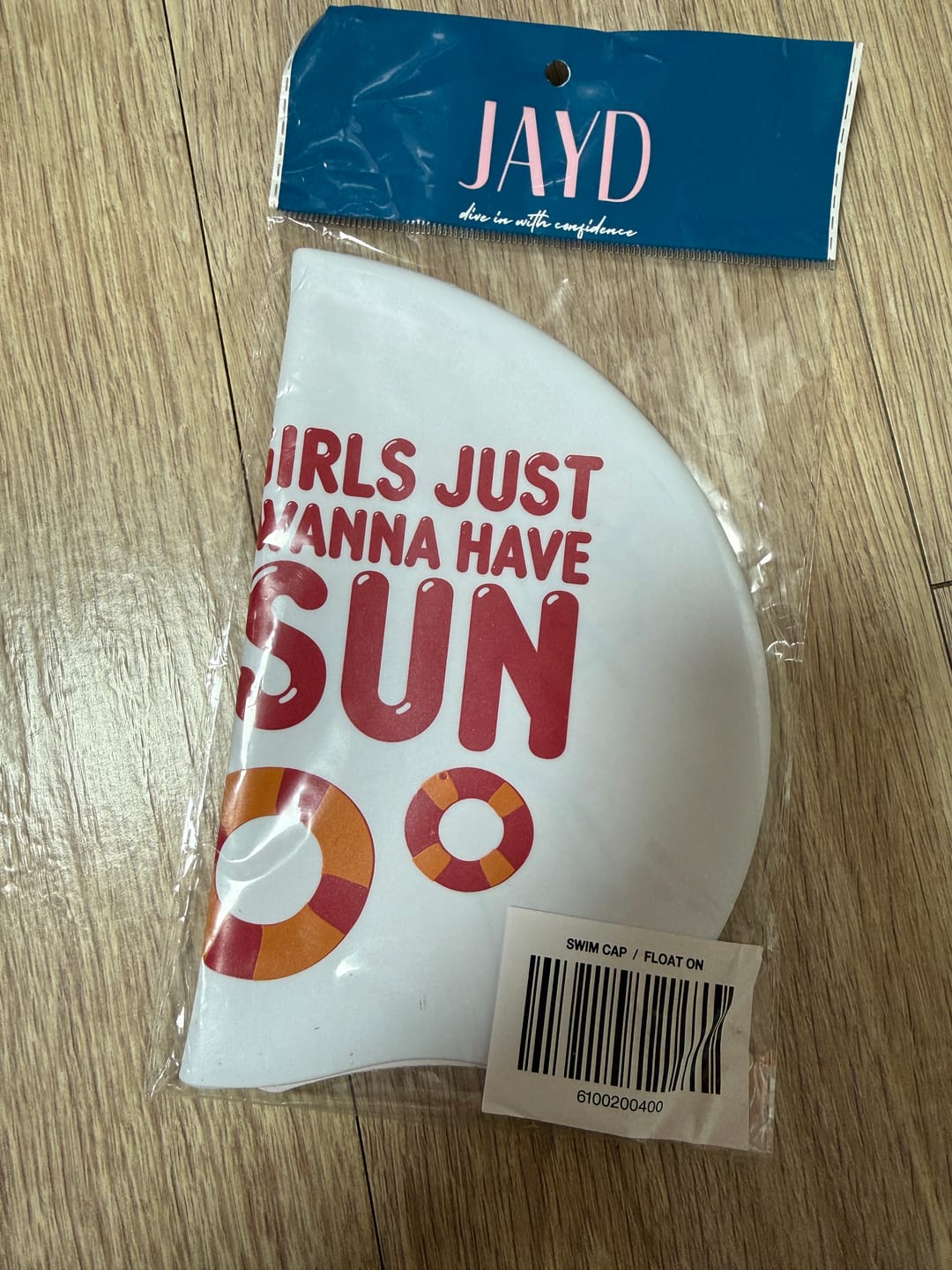 Customer photo review of JAYD Swim Cap - Float On