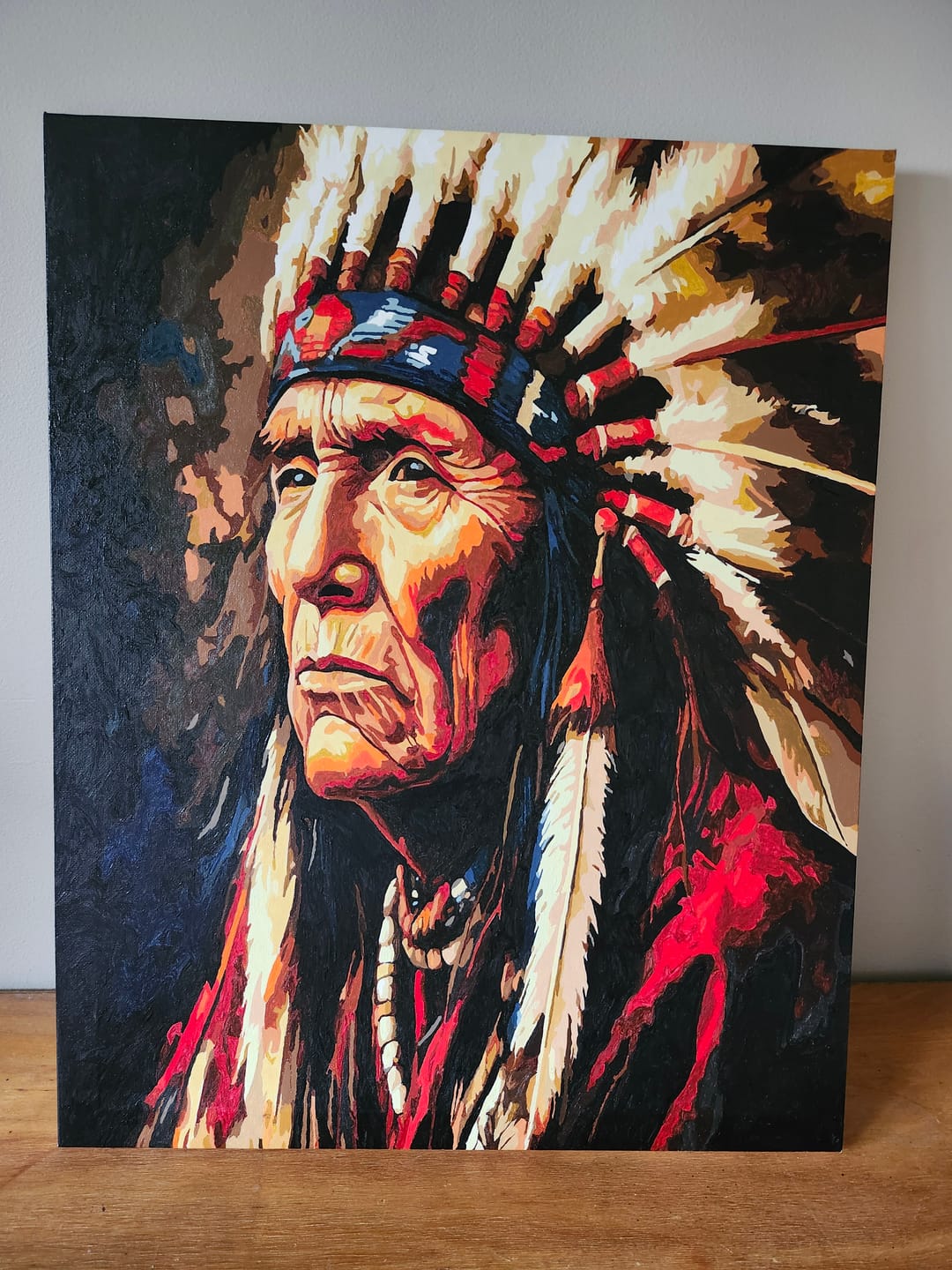 Customer photo review of Elder Chief, Feather Headdress (Paint by Numbers)