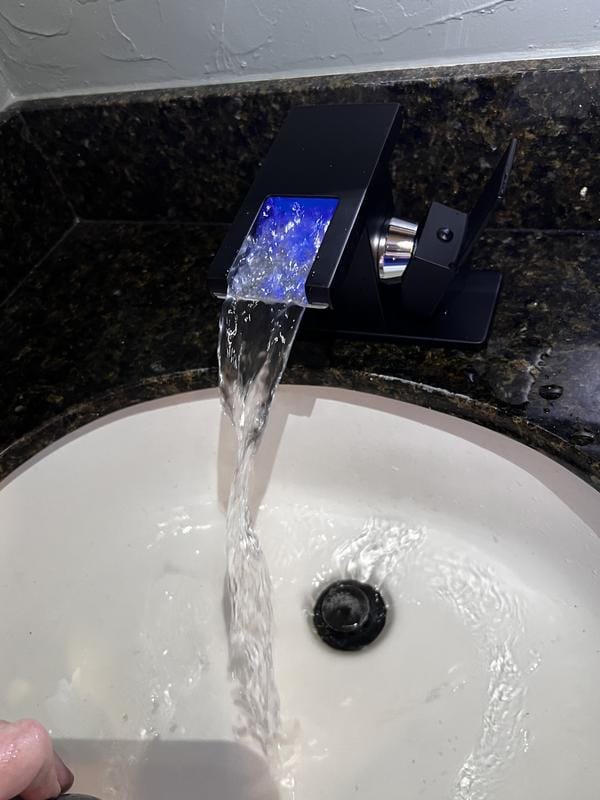 Customer photo review of Arvika - Single-Hole Waterfall Basin Faucet with Deck Plate
