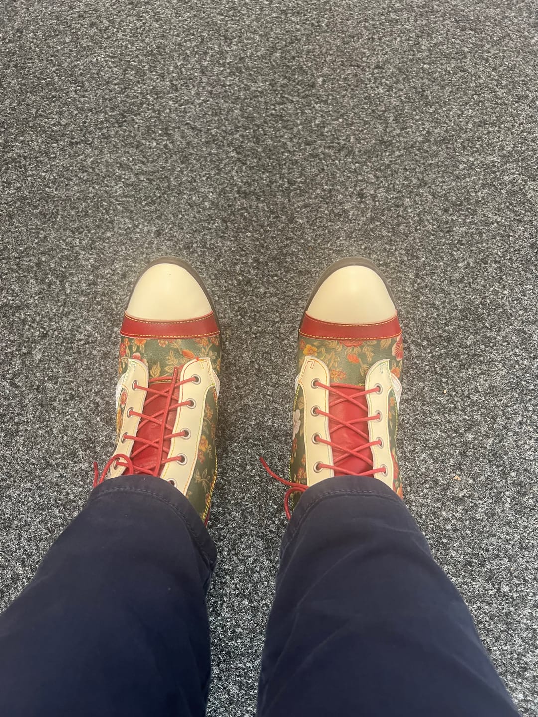 Customer photo review of Autumn Garden Floral Ankle Boots