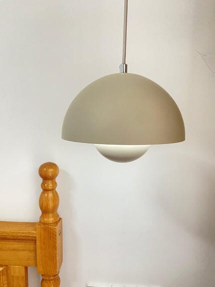 Customer photo review of Flowerpot Pendant Light, Dual-Dome Aluminum Shade, Hardwired Ceiling Fixture