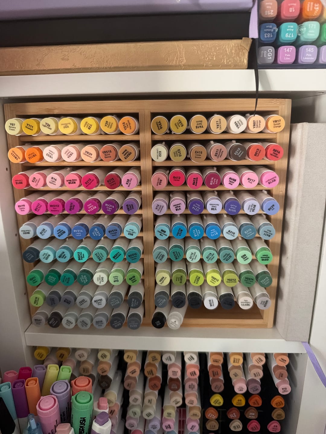 Customer photo review of Ohuhu Bamboo Marker Organizer