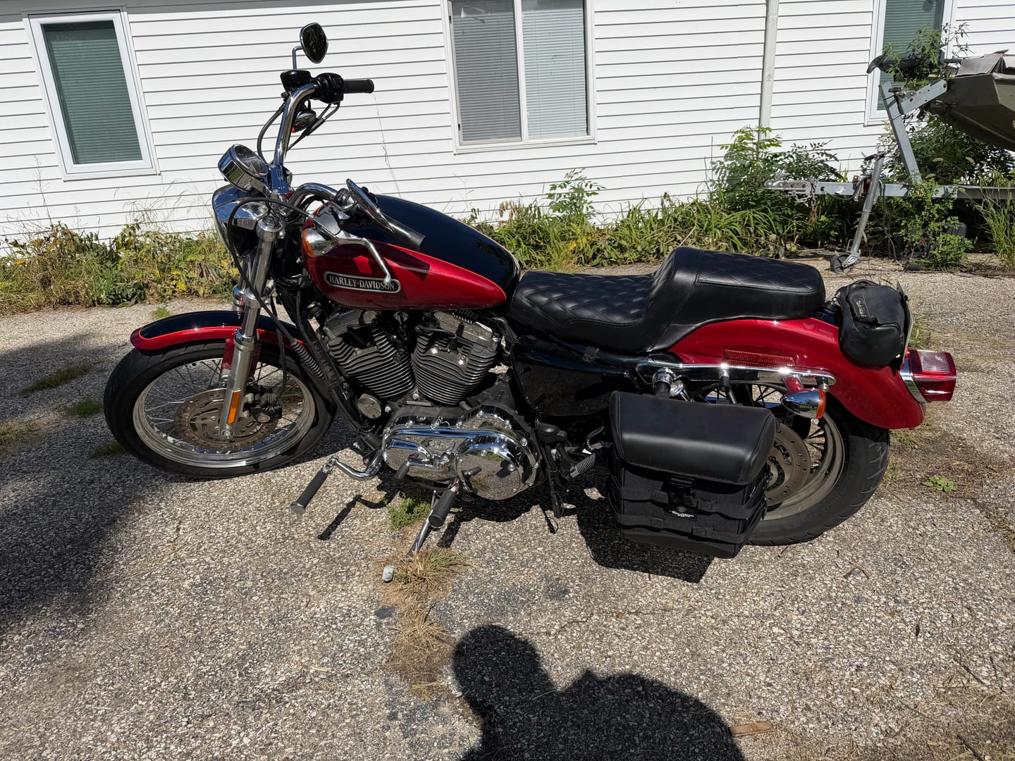 Customer photo review of 15L - Incognito Quick Mount Medium Solo Motorcycle Saddlebag (Left Only) for Harley Sportster 1200 Low XL1200L