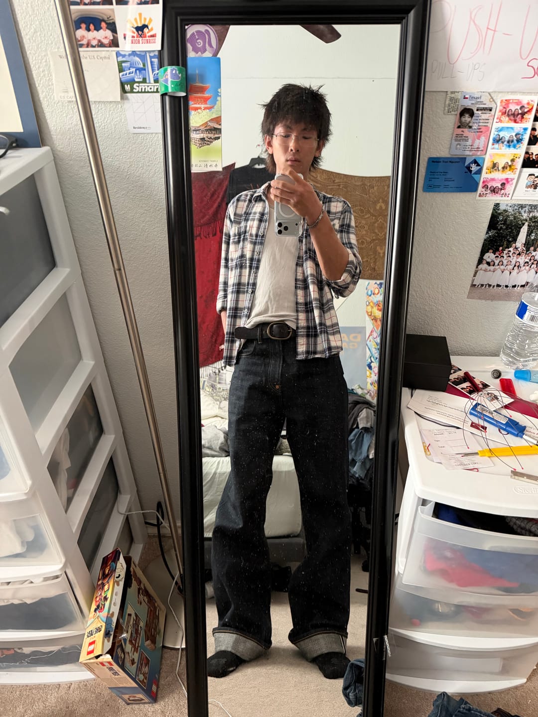 Customer photo review of CHAOS ERA Series 18OZ 705B Wide-Leg jeans