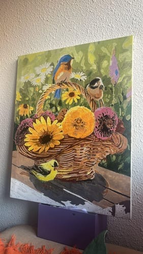 Customer photo review of Fleurs dans un Panier et Oiseaux