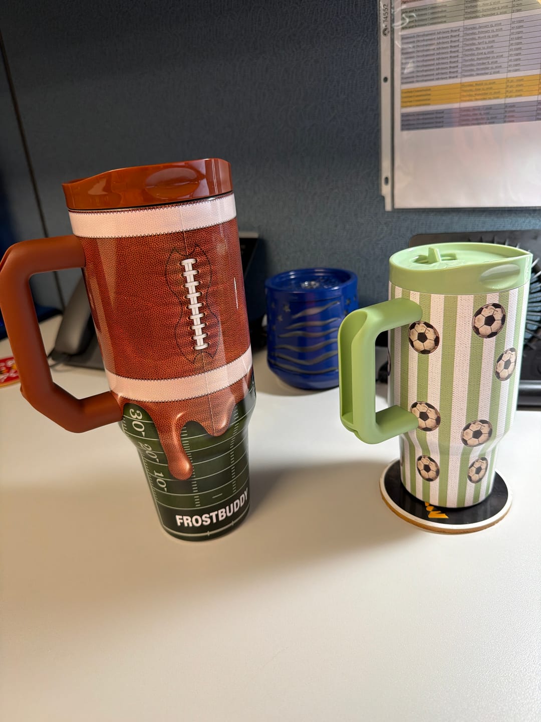 Customer photo review of Thicc Buddy 40oz | Football Drip
