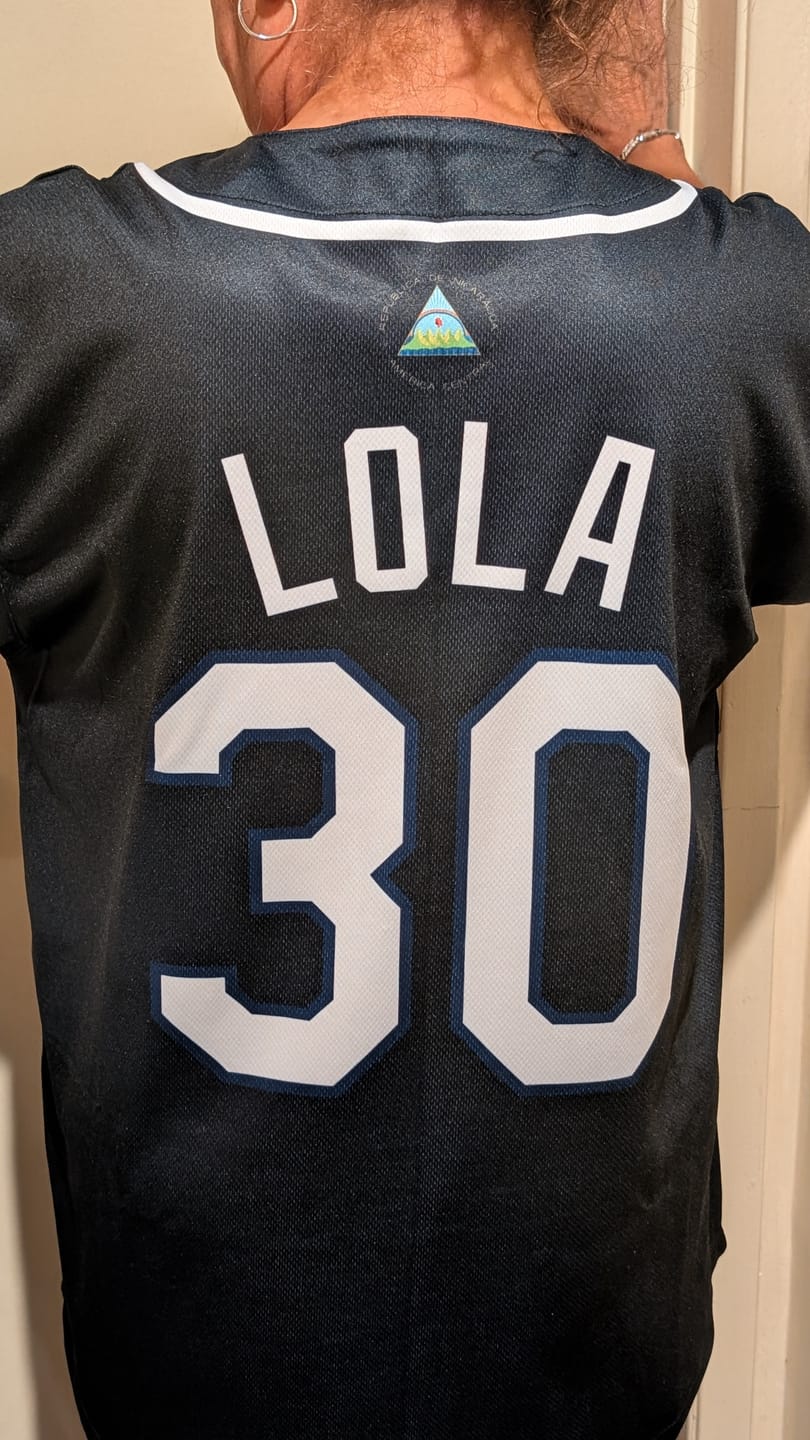 Customer photo review of Nicaragua Heritage Custom Baseball Jersey