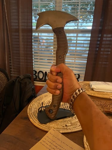Customer photo review of Compact tomahawk "Mingan" with polymer composite handle