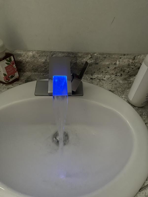 Customer photo review of Arvika - Single-Hole Waterfall Basin Faucet with Deck Plate