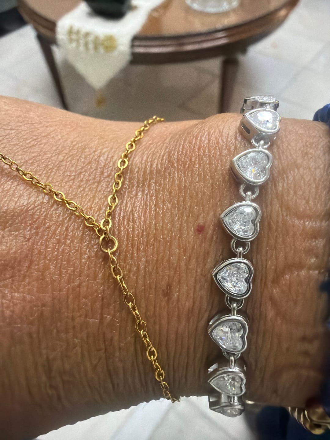 Customer photo review of Pulsera Oria Plata + Zirconia