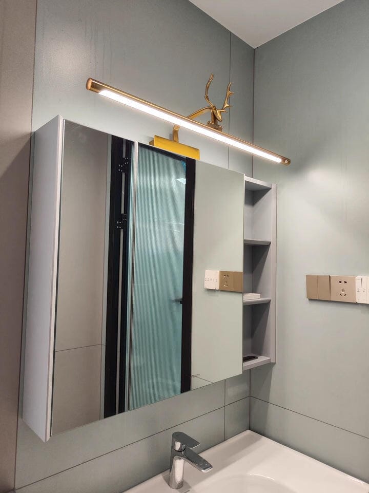Customer photo review of Wall Sconce, Stag Horn Picture Light, Metal & Acrylic, Integrated LED