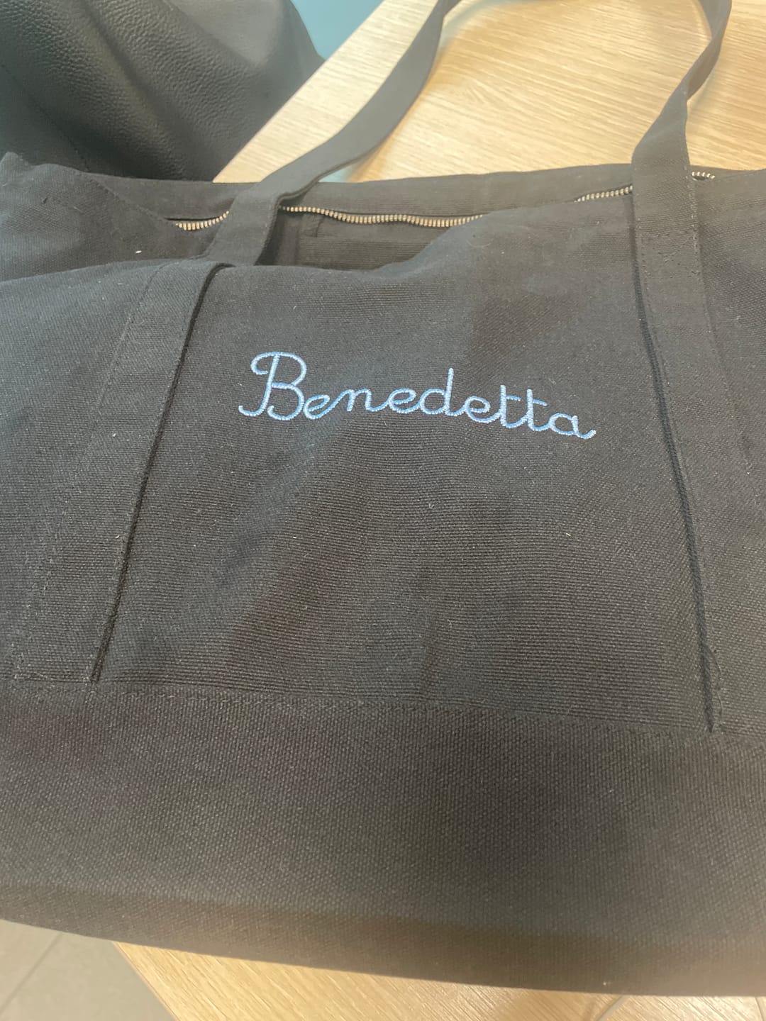 Customer photo review of Borsa a Spalla in Tela - Nero