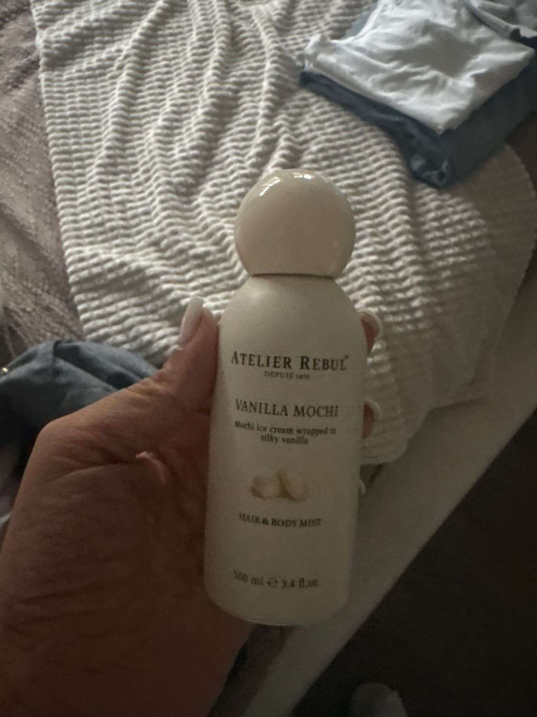 Customer photo review of Vanilla Mochi Hair & Body Mist 100ml