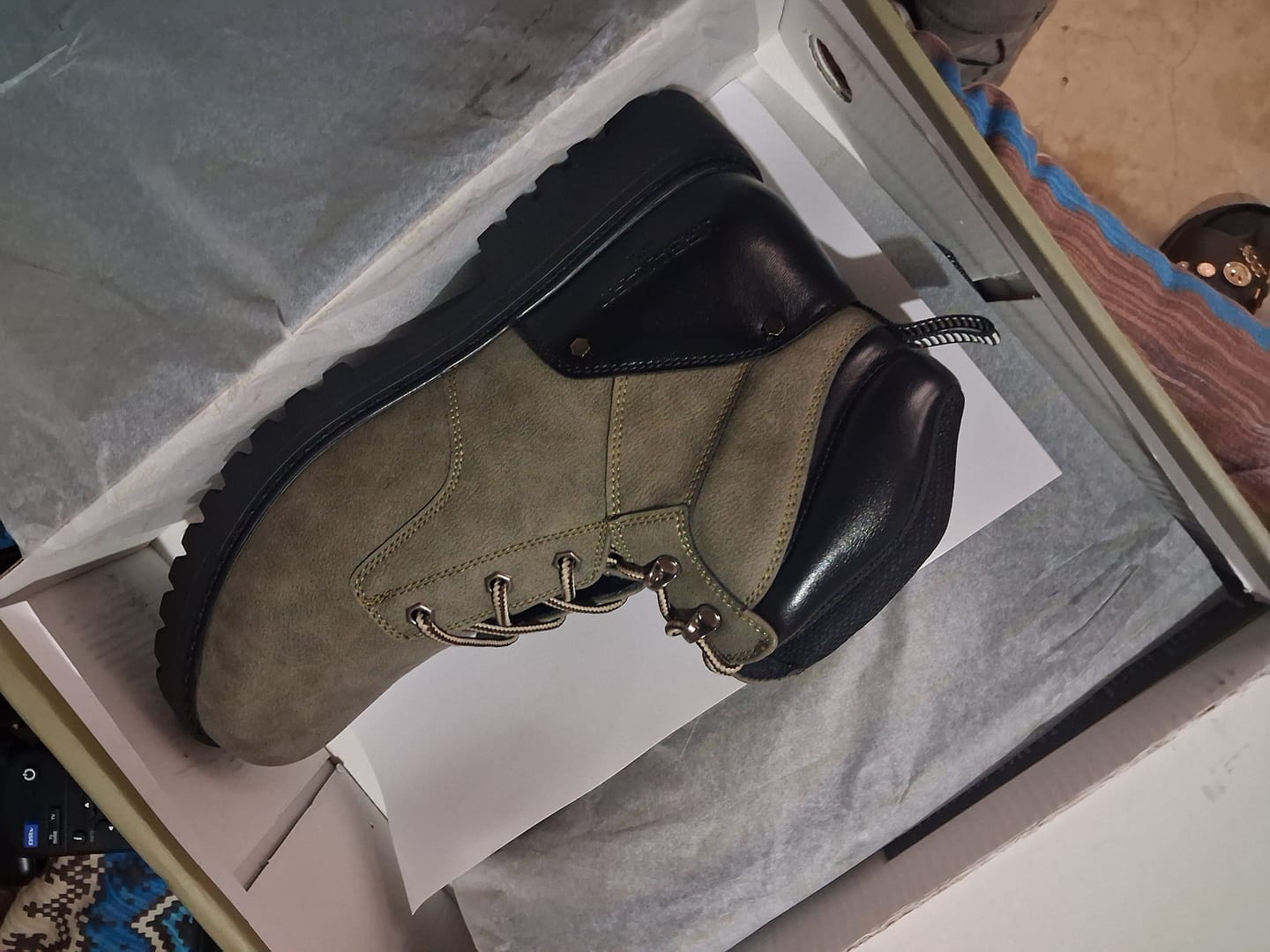 Customer photo review of Urbanart Timba 16 Faux Nubuck Ankle Boot - Olive