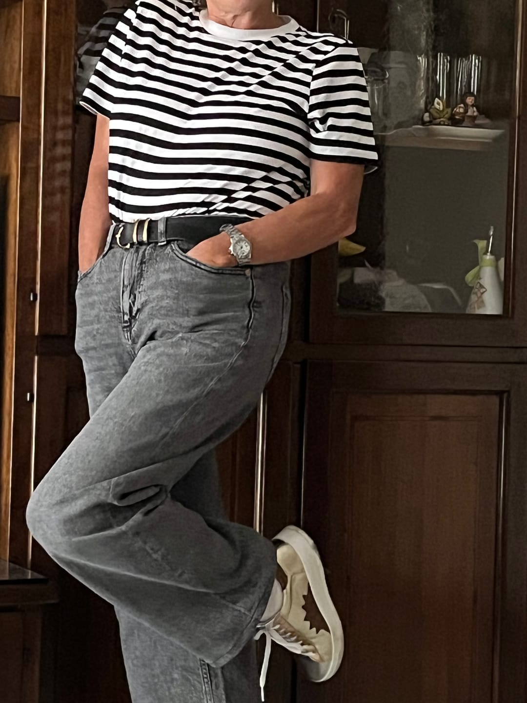 Customer photo review of JEANS TESSA WIDE GRIGIO MEDIO