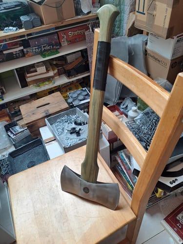 Customer photo review of Functional double bit axe "Vargstal"