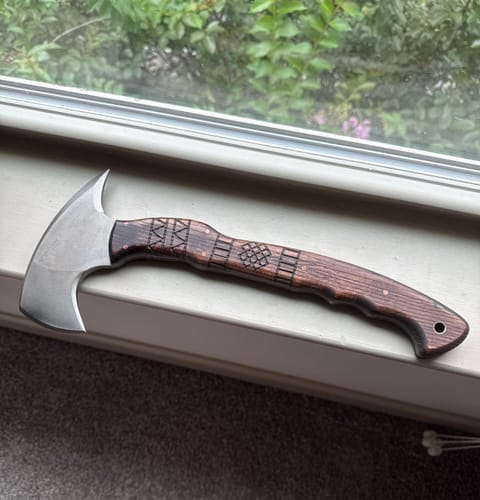 Customer photo review of Hand forged tomahawk "Nanook"