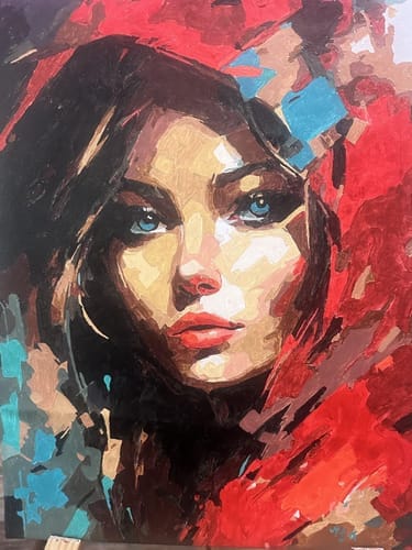 Customer photo review of Femme au foulard rouge