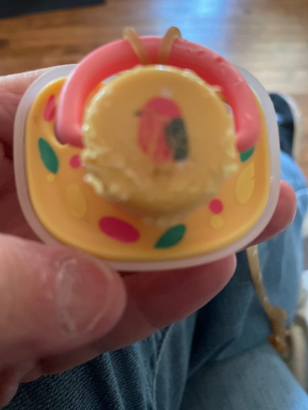 Customer photo review of Pacifier-Style Silicone Puppy Chew Toy