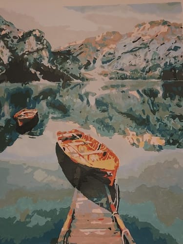 Customer photo review of Barque et lac de montagne