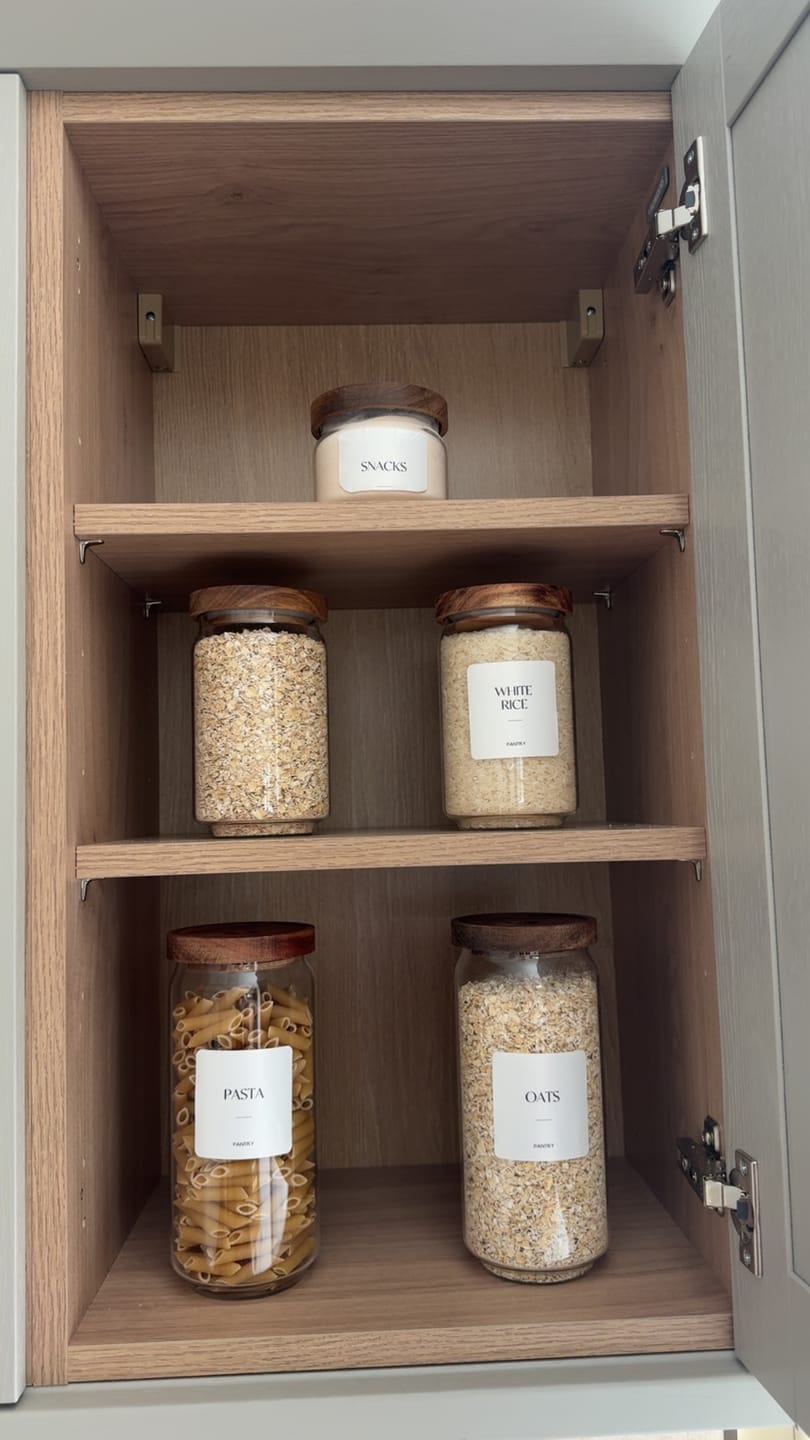 Customer photo review of White Waterproof Pantry Labels 6 CM x 6 CM (24 Labels)