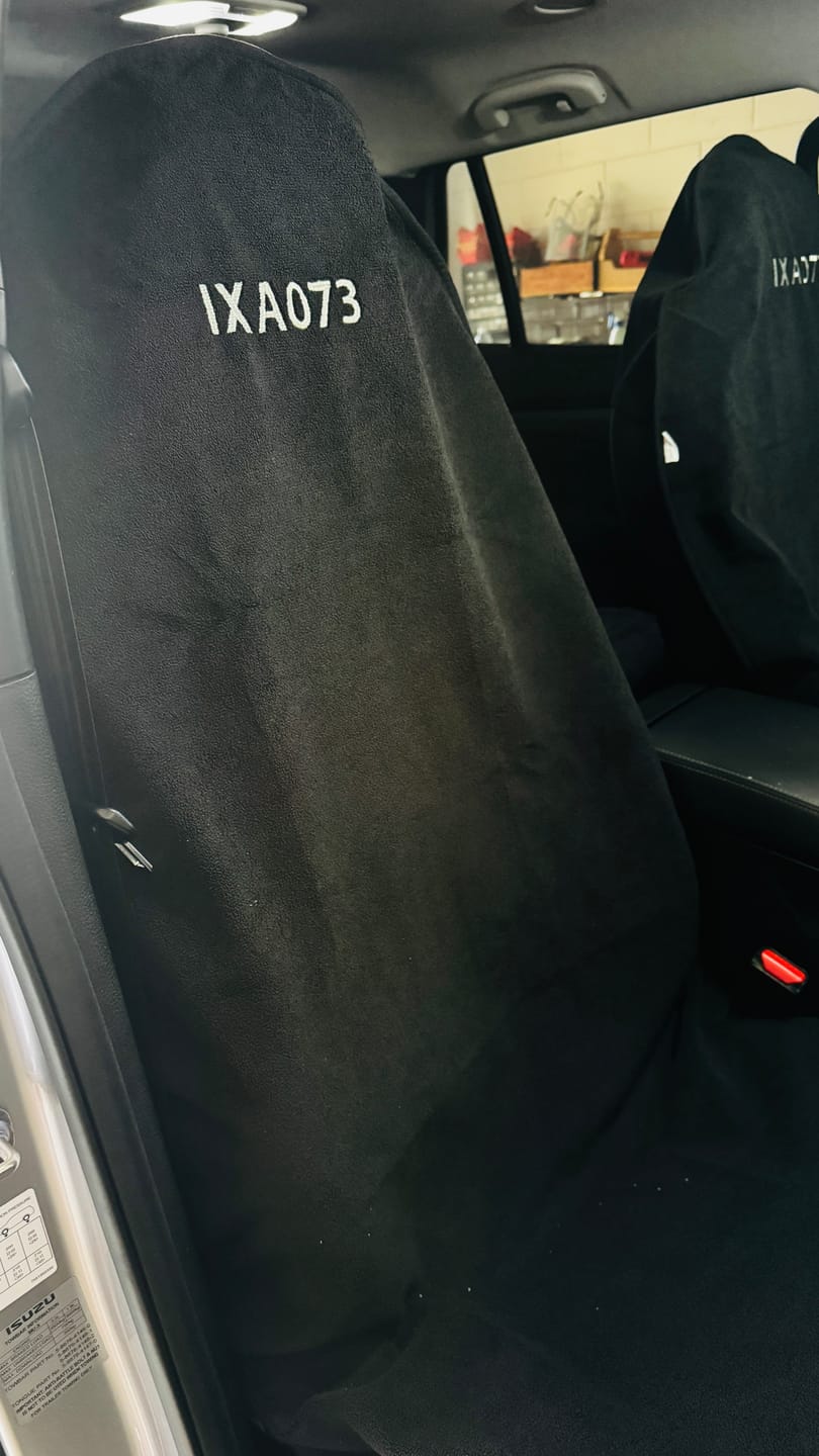 Customer photo review of Waterproof Car Seat Towel – Pink | Towel Society