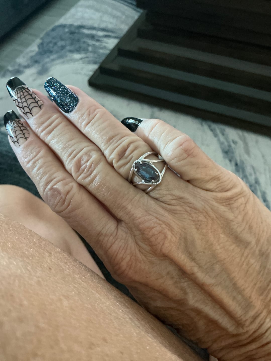 Customer photo review of Lab Alexandrite Cuff Ring .925 Silver For Self Recovery, Hope and Encouragement