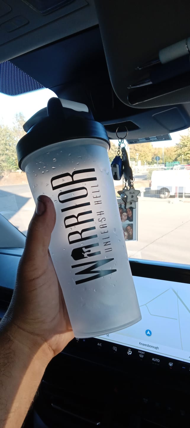 Customer photo review of Warrior Shaker – 600ml | Premium Leak-Proof Protein Shaker Bottle
